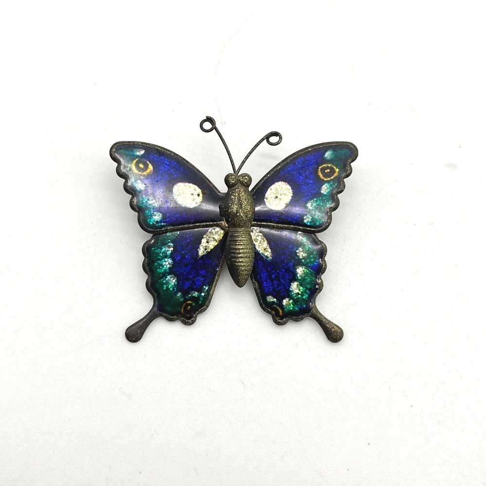 Vintage Butterfly Brooch Pin Colorful Enamel Antique Style Costume Jewelry